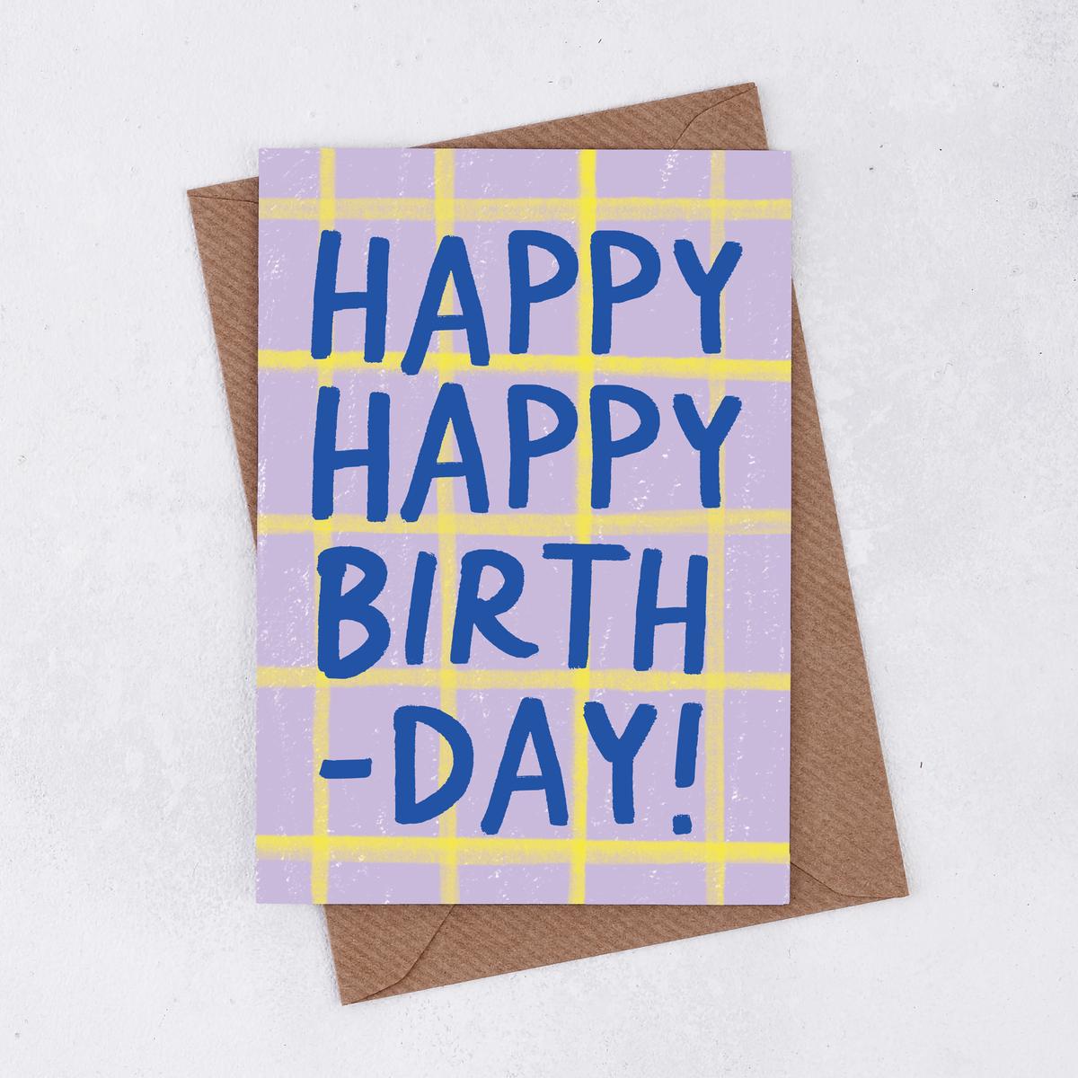 \'Happy Happy Birthday\' Greetings Card