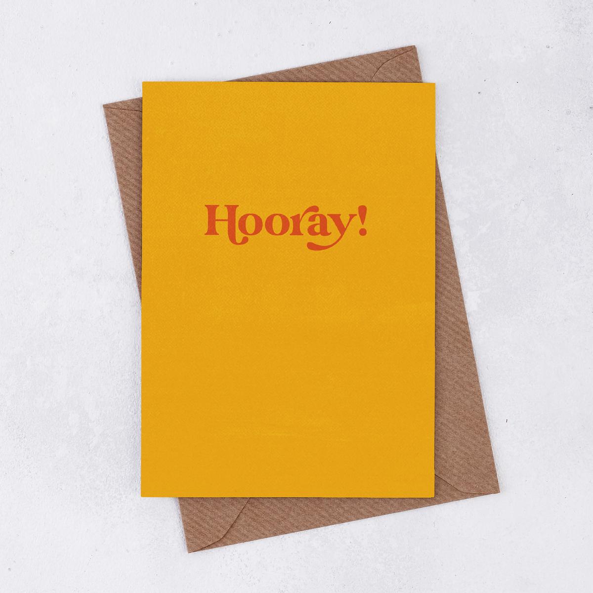 \'Hooray\' Greetings Card