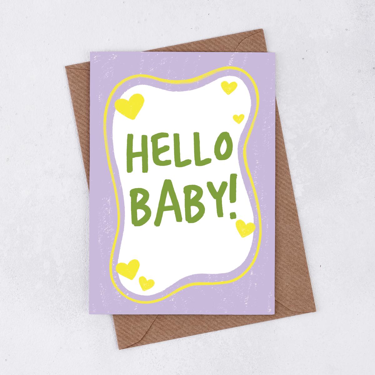 \'Hello Baby\' New Parents Greetings Card