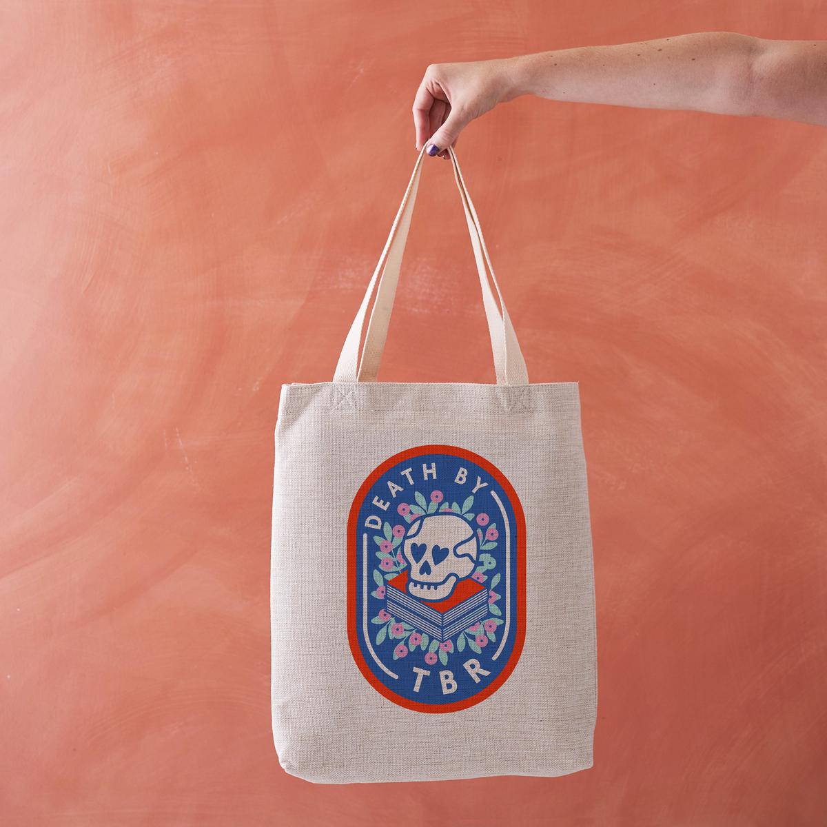 \'Death by TBR\' - Book Lover Tote Bag